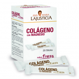 Colágeno con Magnesio sabor fresa 20 sticks, Ana María Lajusticia
