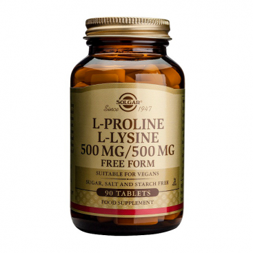 L-prolina/l-lisina 500/500mg. 90 comprimidos, Solgar