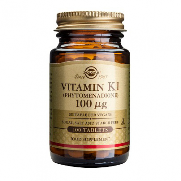 Vitamina k (Fitonadiona) 100 ug. 100 comprimidos, Solgar