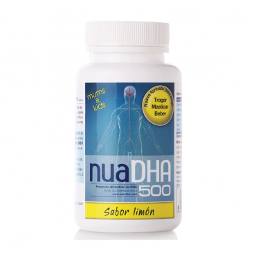 Nua DHA 500 mg. - Omega 3 masticable sabor limón - 30 cápsulas 