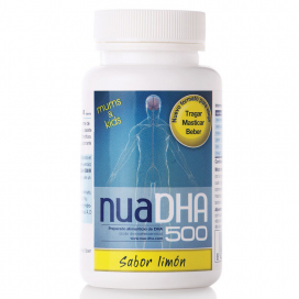 Nua DHA 500 mg. - Omega 3 masticable sabor limón - 60 cápsulas 